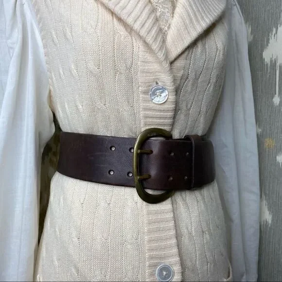 Ralph Lauren Ivory Cashmere Cable Shawl Collar Cardigan Vest - Picture 7 of 16